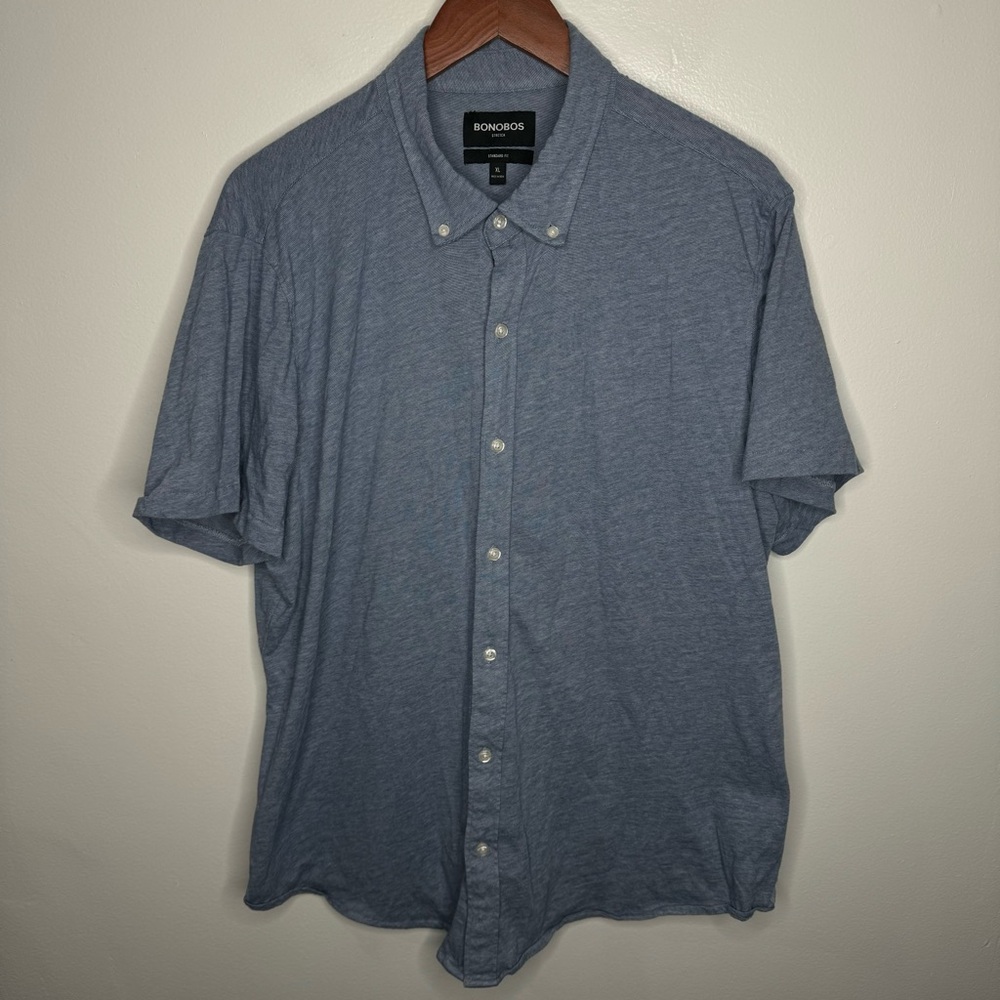 Bonobos Stretch Standard Fit‎ Short Sleeve Button Down Shirt Size XL